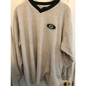 Vintage NFL Green Bay Packers Heavy Fleece Pullover XL True Fan Tag Gray Green
